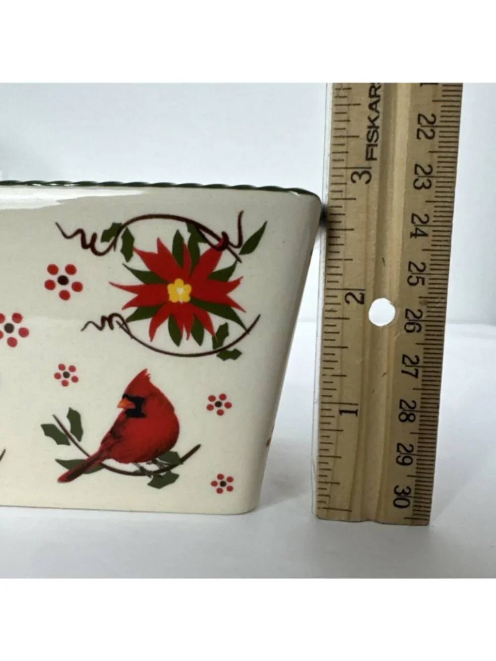 Temptations Red Cardinal Winter Whimsy 12 oz Loaf Pan NEW Christmas holiday bb